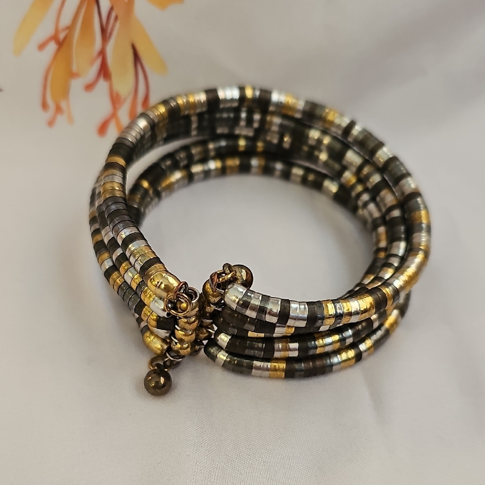 Mixed Metal Multi-Layer Cuff Bracelet - Picture 3 of 4
